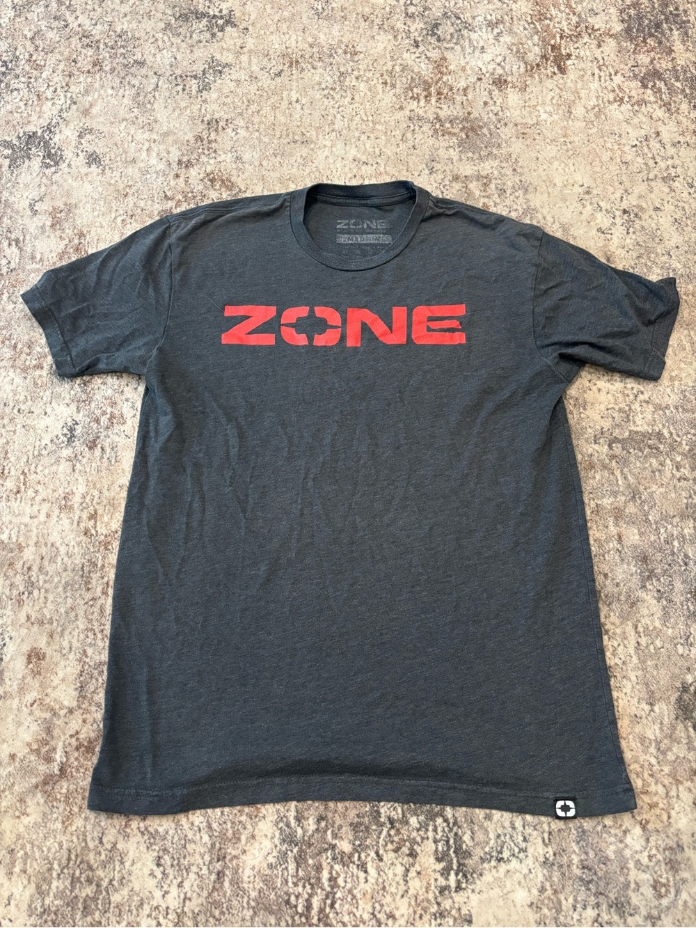 Zone Men's Short Sleeve T-Shirt in Black with Red Logo